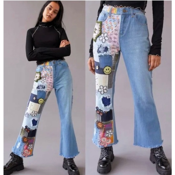 Urban Outfittters BDG High-Waisted Flare Jeans in Indigo Craft SZ 25 - Picture 2 of 7